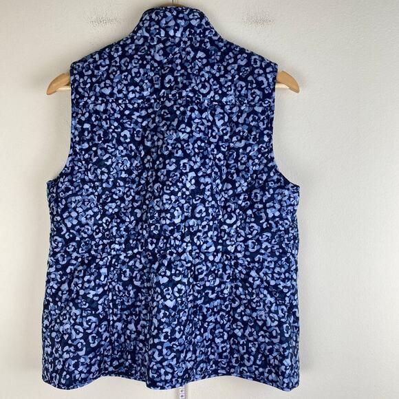 Talbot's Petite Quilted Vest Size MP Blue Animal Fleece Lined Classic Timeless - Picture 9 of 12